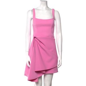 ACLER Hot Pink Clarke Draped Crepe Mini Dress